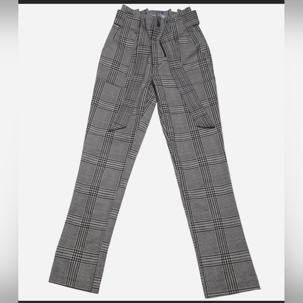 Women's Vylette Plaid Pants Paperbag Waist High-Waisted Size 0